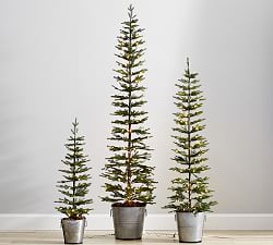 Pre Lit Christmas Trees Artificial Christmas Trees Pottery Barn