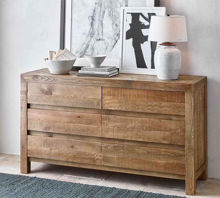 Hensley Reclaimed Wood 6 Drawer Extra Wide Dresser Pottery Barn Hensley Reclaimed Wood 6 Drawer Extra