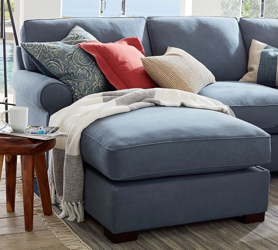 Townsend Roll Arm Upholstered Sofa with Storage Pottery Barn