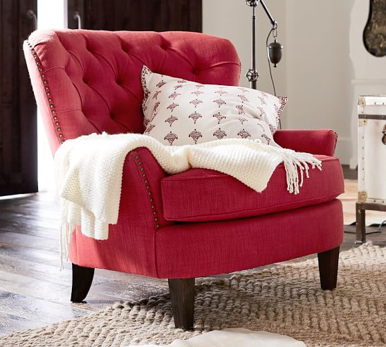 pottery barn pink chair