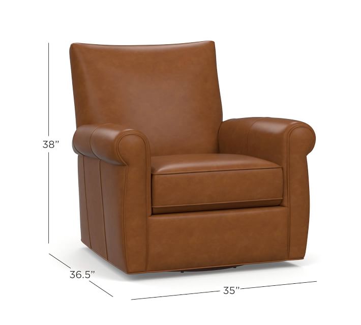 Grayson Leather Swivel Armchair Pottery Barn