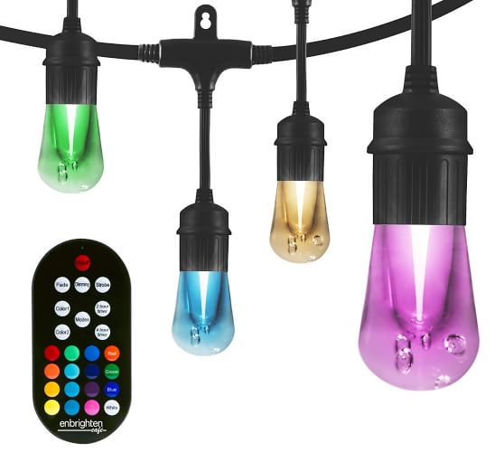 Color Changing Indoor Outdoor String Lights Black Pottery Barn Color Changing Indoor Outdoor String