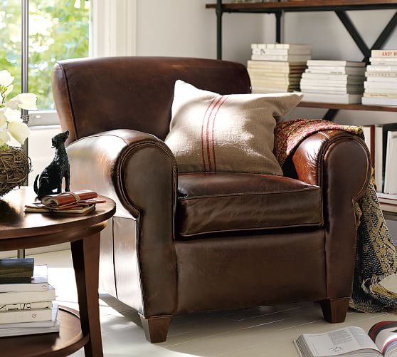 Manhattan Leather Armchair Pottery Barn