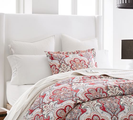 Jordana Paisley Percale Patterned Duvet Cover Red Multi