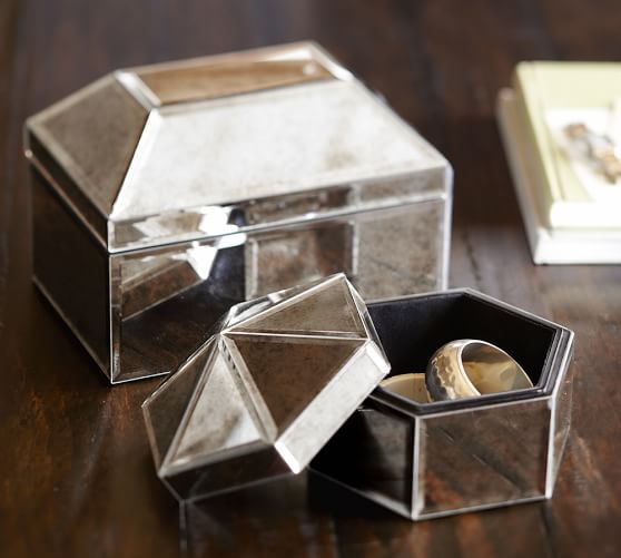 Antique Mirror Small Jewelry Box Pottery Barn Antique Mirror Small Jewelry Box