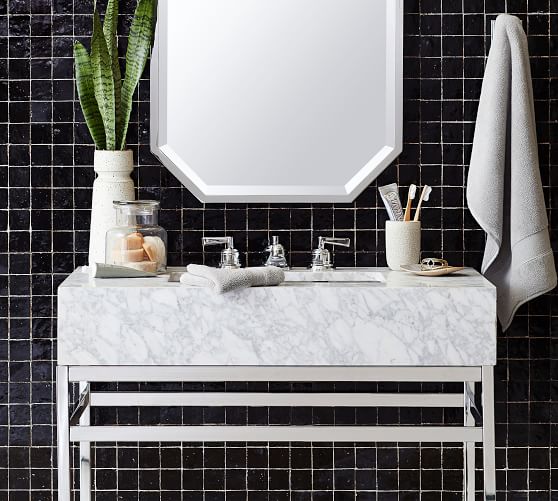 Clarence Apothecary Single Sink Vanity, Chrome 36" Pottery Barn