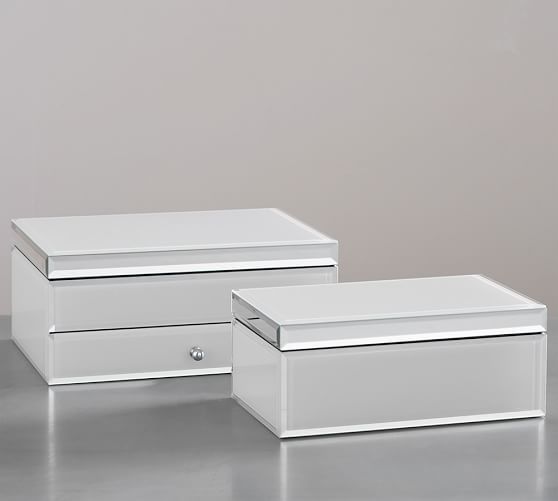 Josie Mirrored Small Jewelry Box Pottery Barn Josie Mirrored Small Jewelry Box