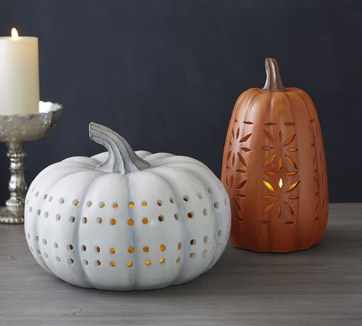 Terra Cotta Pierced Pumpkins Pottery Barn