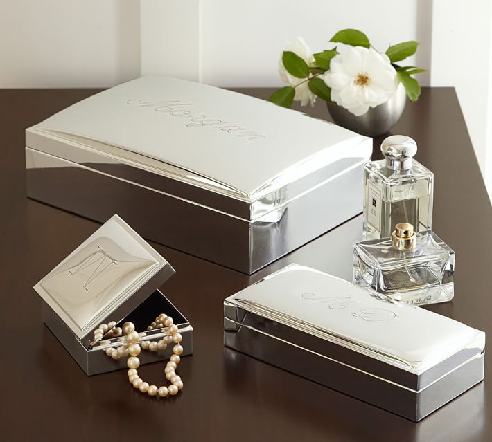 Engravable SilverPlated Jewelry Boxes Pottery Barn