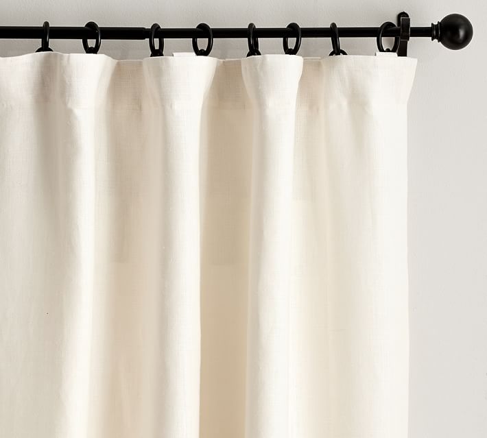 Belgian Linen Rod Pocket Curtain Ivory Pottery Barn Belgian Linen Rod Pocket Curtain