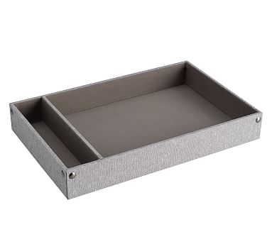 Gray Blythe Linen Desk Accessories Paper Tray Pottery Barn