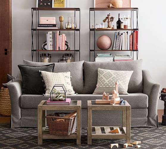 Soma Brady Slope Arm Slipcovered Sleeper Fabric Sofa Pottery Barn Soma Brady Slope Arm Slipcovered