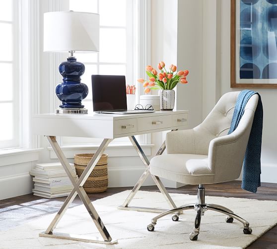Ava Desk With Drawers Office Pottery Barn Ava Desk With Drawers Office