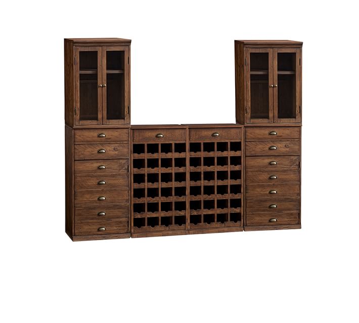Wallace Reclaimed Wood Wine Bar Suite Bar Furniture Pottery Barn