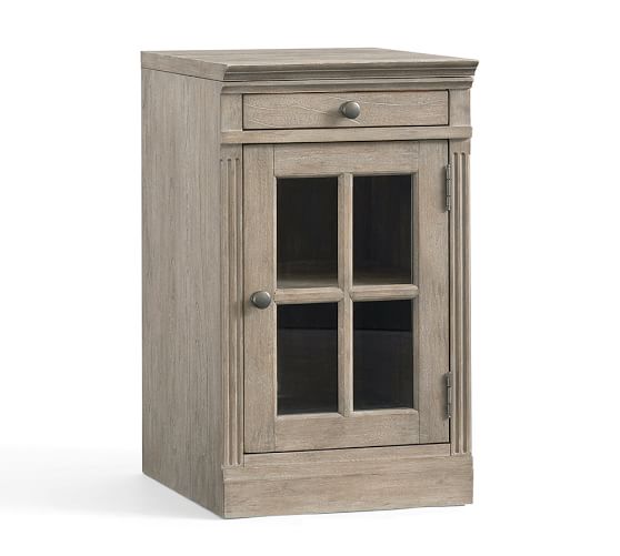 Charcoal Livingston Single Glass Door Filing Cabinet Pottery Barn