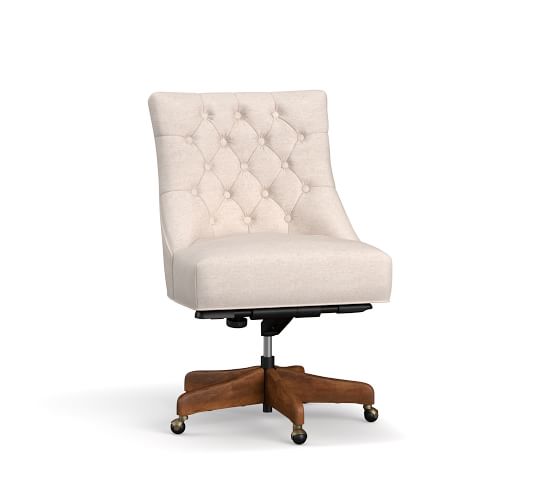Hayes Tufted Swivel Desk Chair Pottery Barn