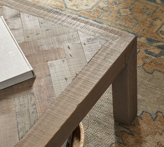 Hadley Herringbone Reclaimed Wood Coffee Table Pottery Barn