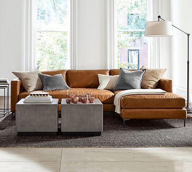 Jake Leather Sofa With Chaise Sectional Pottery Barn Jake Leather Sofa With Chaise Sectional