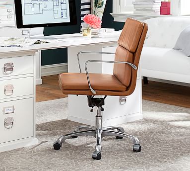 Nash Leather Swivel Desk Chair Pottery Barn