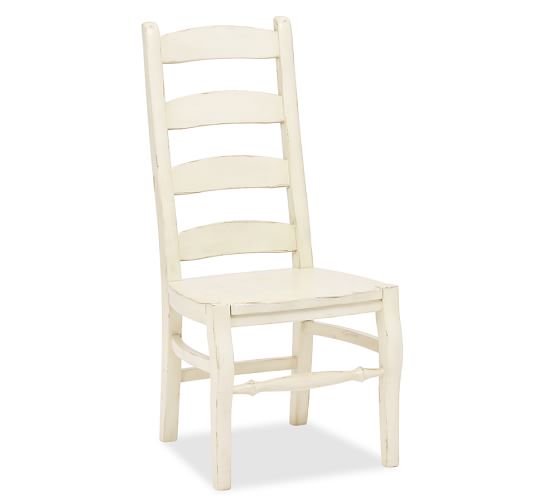 French White Wynn Ladderback Wooden Dining Chair Pottery Barn Wynn Ladderback Wooden Dining Chair