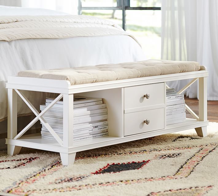 Clara Lattice Bench Pottery Barn