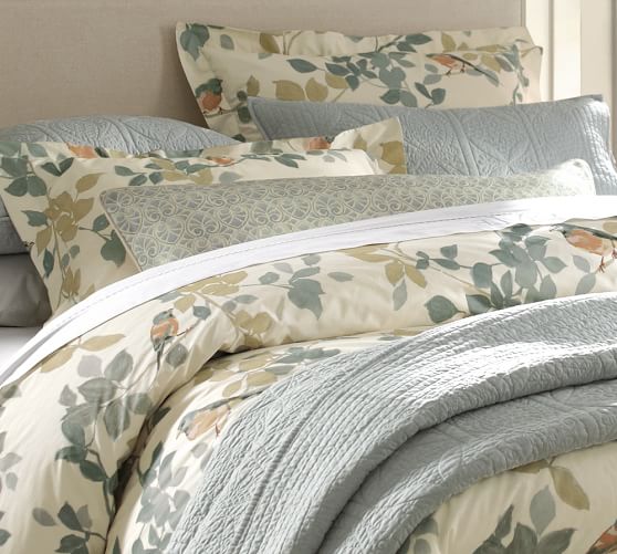 Sadie Bird Organic Patterned Duvet Cover Sham Pottery Barn