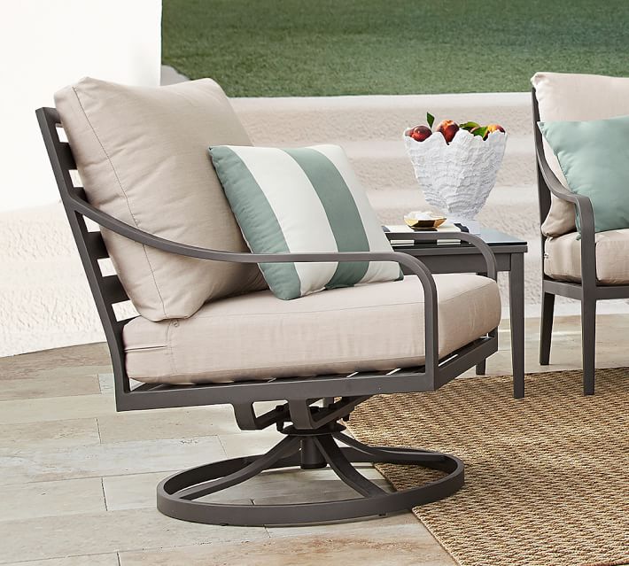 Campbell Swivel Lounge Chair Pottery Barn