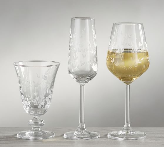 Etched Glasses, Set of 4 Pottery Barn