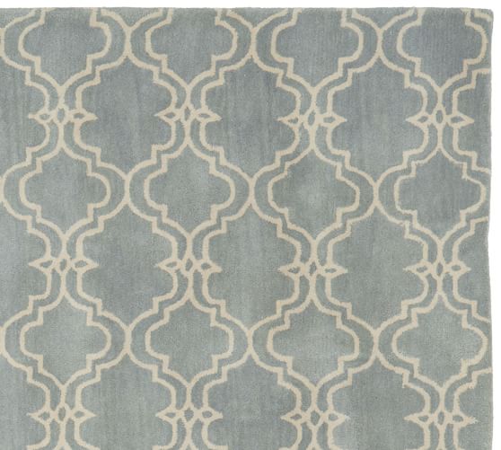 Porcelain Blue Scroll Tile Rug Patterned Rugs Pottery Barn