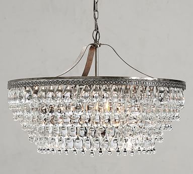 Clarissa Crystal Drop Round Chandelier Pottery Barn
