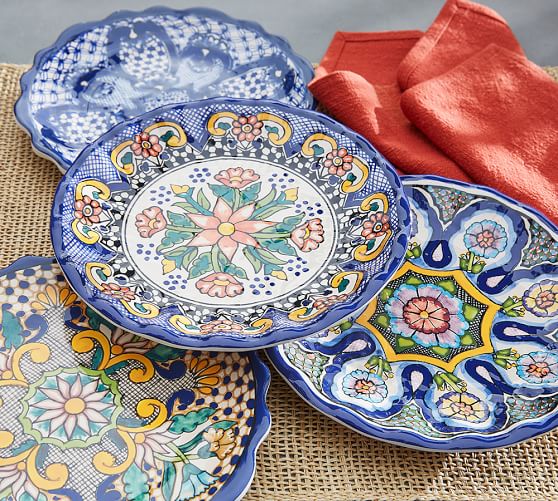 Del Sol Melamine Dinner Plates Orted Pottery Barn Del Sol Melamine Dinner Plates