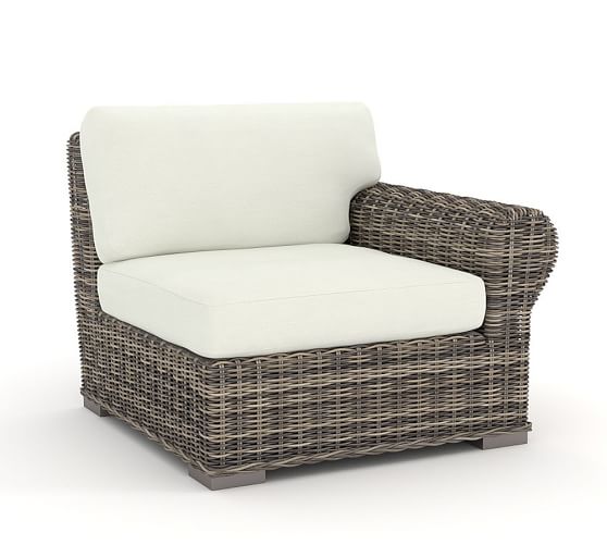 Huntington AllWeather Wicker Roll Arm Outdoor Sectional Components