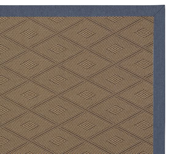 Capel Genoa Brown Indoor Outdoor Rug With Sunbrella Navy Trim Capel Genoa Brown Indoor Outdoor Rug