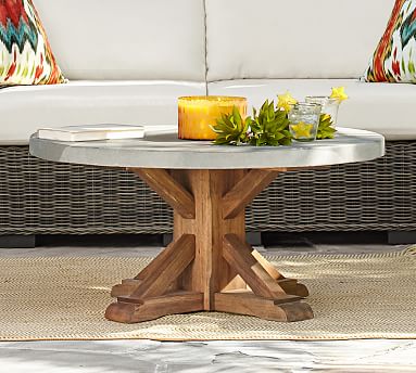 Abbott Round Coffee Table Brown Pottery Barn Abbott Round Coffee Table Brown
