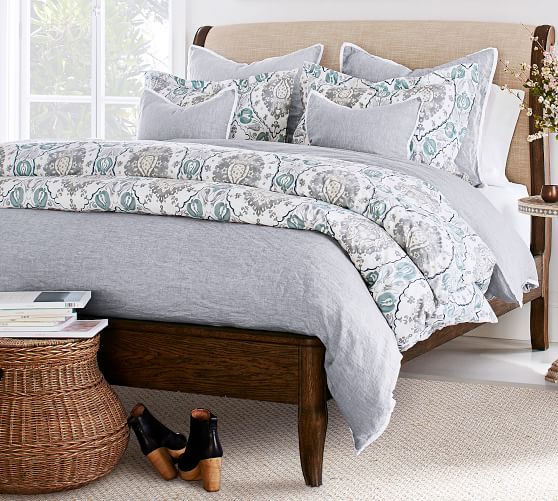 Belgian Linen Contrast Pillow Covers Pottery Barn