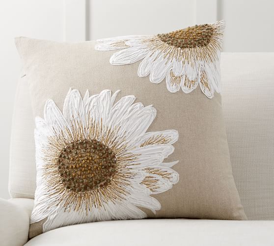 Sunflower Decorative Pillow Cover Pottery Barn Sunflower Decorative Pillow Cover