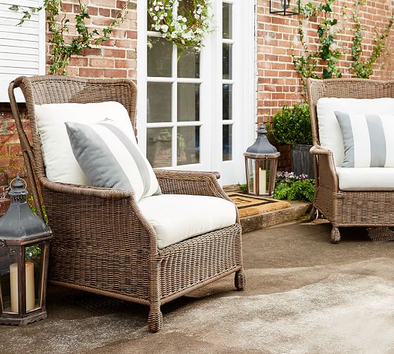 Saybrook All Weather Wicker Wingback Lounge Chair Pottery Barn Weather Wicker Wingback Lounge Chair