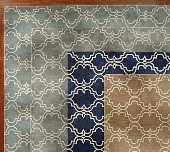 Indigo Blue Scroll Tile Rug Patterned Rugs Pottery Barn