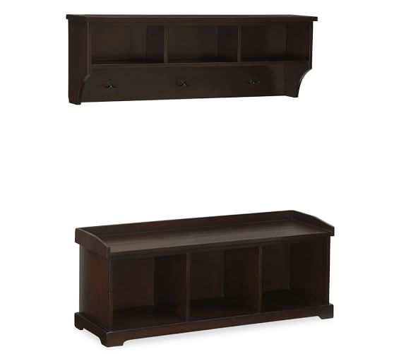 Samantha Entryway Bench Shelf Mahogany Pottery Barn