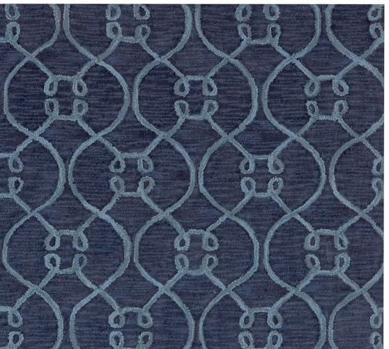 Blue Knot Tufted Rug Patterned Rugs Pottery Barn