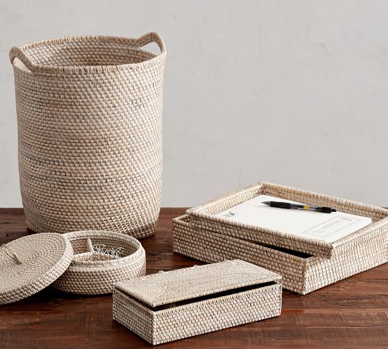 Tava Woven Office Accessories Whitewash Pottery Barn