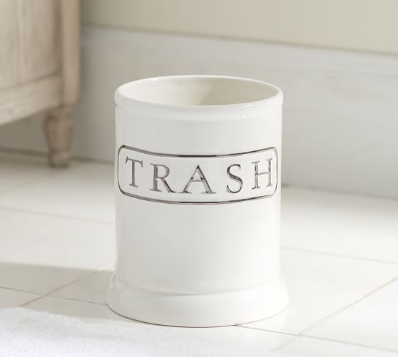 Ceramic Text Waste Basket Pottery Barn Ceramic Text Waste Basket Pottery Barn