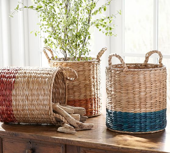 Savannah Color Stripe Round Baskets Decorative Objects Pottery Savannah Color Stripe Round Baskets