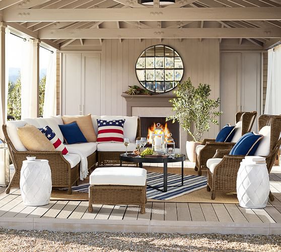 Saybrook All Weather Wicker Ottoman Pottery Barn Saybrook All Weather Wicker Ottoman