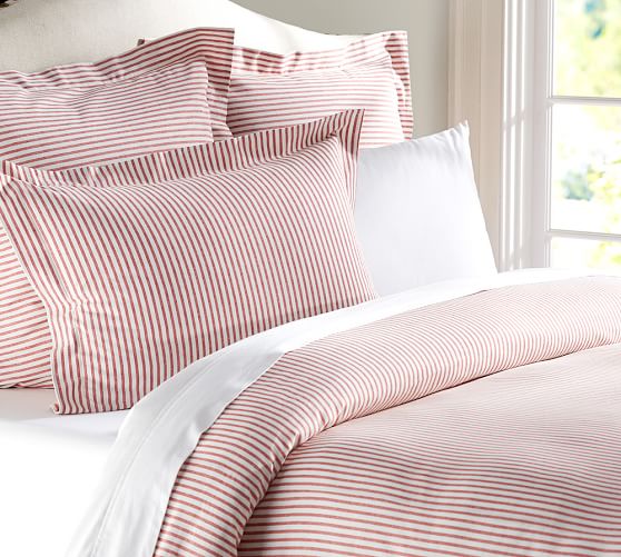 Vintage Ticking Stripe Patterned Duvet Cover Sham Pottery Barn