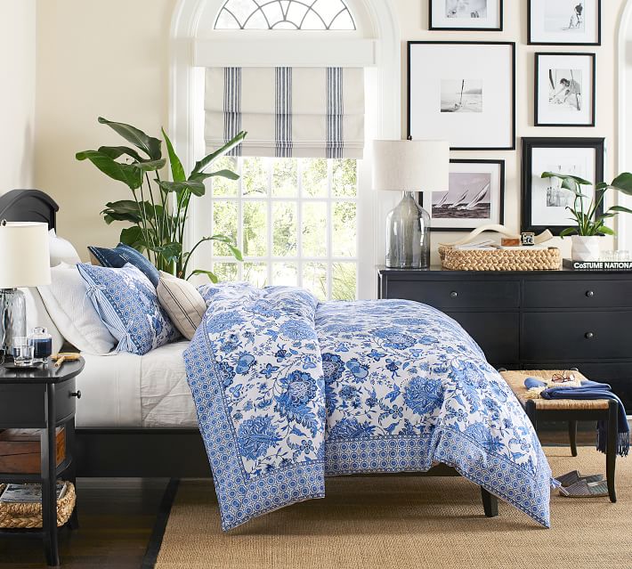 Riviera Striped Linen/Cotton Cordless Roman Shade Red Pottery Barn