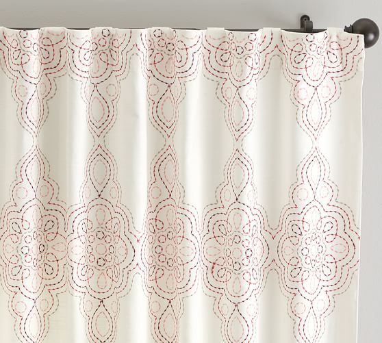 Talia Medallion Embroidered Curtain Pottery Barn
