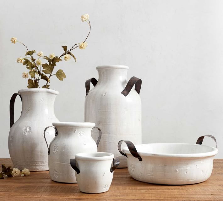 Marlowe Ceramic Vase Collection - White