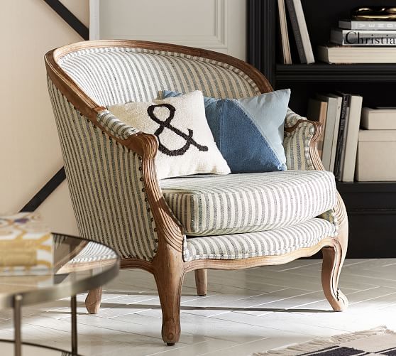 The Emily Meritt Bergere Upholstered Armchair Pottery Barn Meritt Bergere Upholstered Armchair