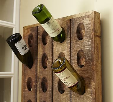 French Wine Bottle Riddling Rack Wall Decor Pottery Barn French Wine Bottle Riddling Rack Wall